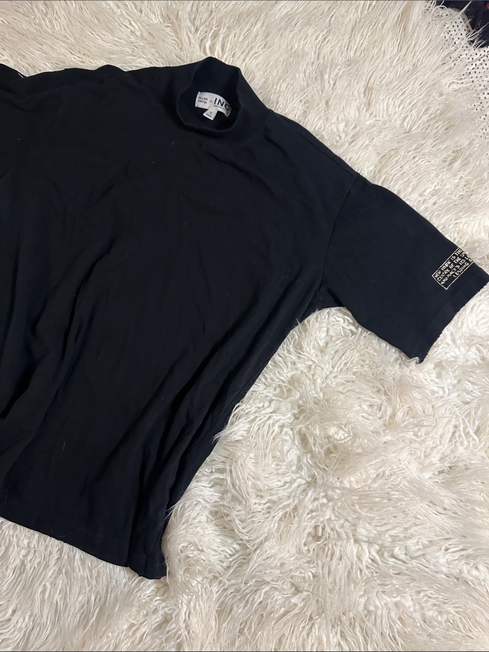 Allen Onyia for INC Black Short-Sleeve mock neck women’s long - Minimal Graphic